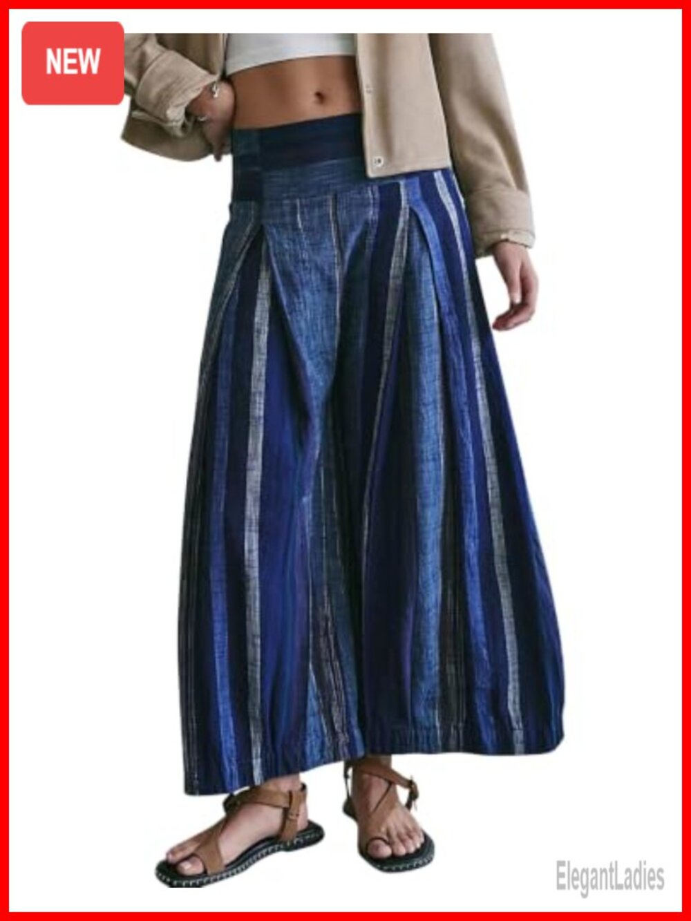 Striped Wide Leg Palazzo Lounge Pants High Waisted Pleated Flowy Trousers